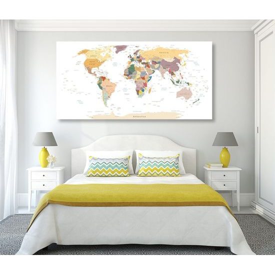 Kép parafa Térkép az országok nevével fehér alapon