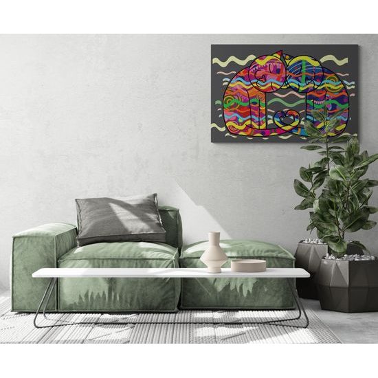 Kép szerelmes macskák pop art stílusban