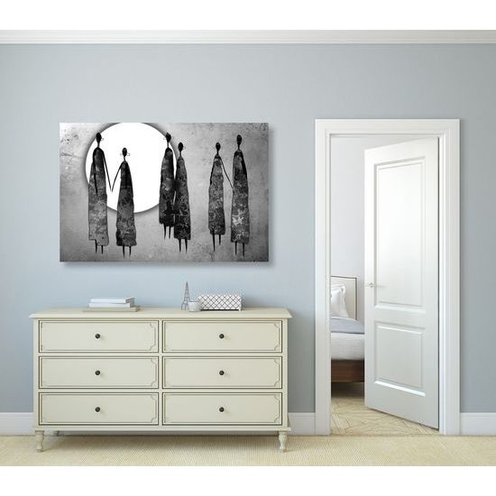 Kép afrikai törzs fekete-fehér kivitelben