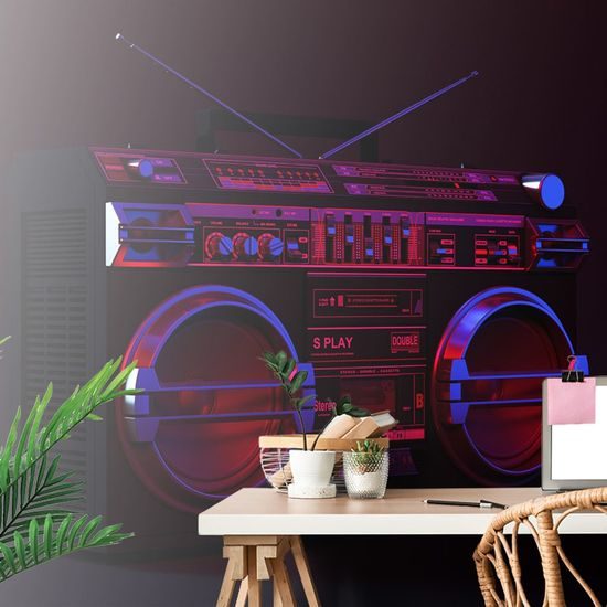 Disco rádió öntapadó tapéta a 90-es évekből