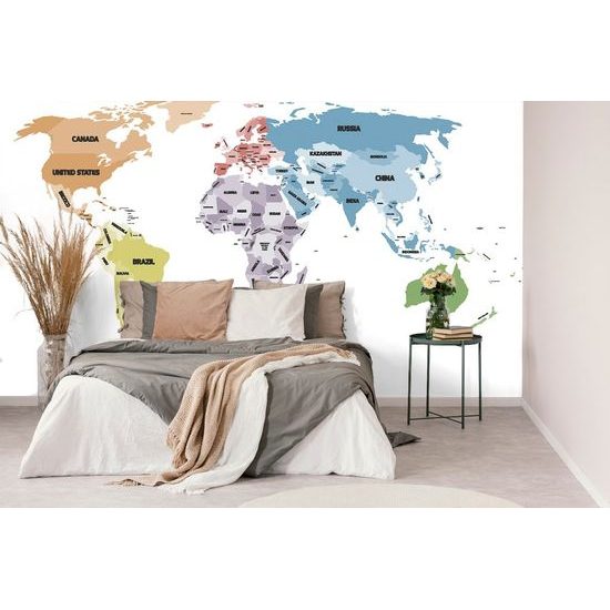Öntapadó tapéta világtérkép szemet gyönyörködtető feliratokkal