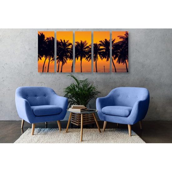 5 részes kép naplemente a trópusi paradicsomban