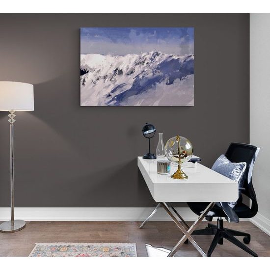 Kép hóval borított hegyek olajfestménye