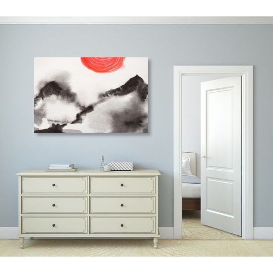 Kép japán hegyek festménye