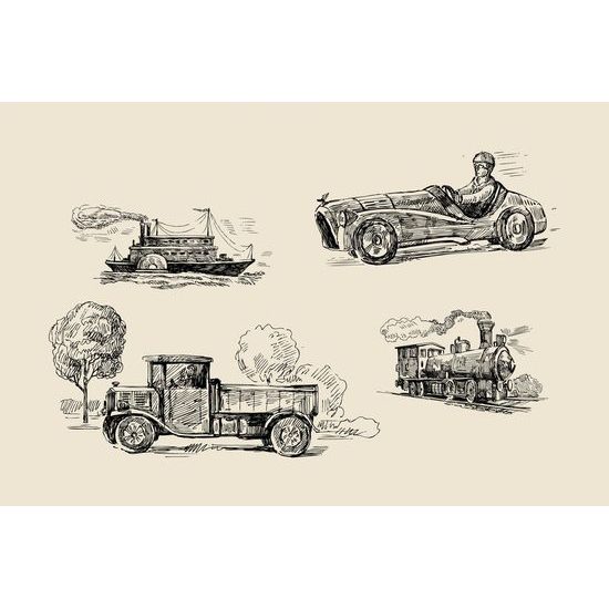 Tapéta közlekedési eszközök retro nézetben
