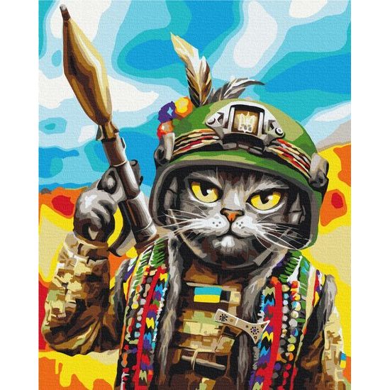 Festés számok szerint bátor macska