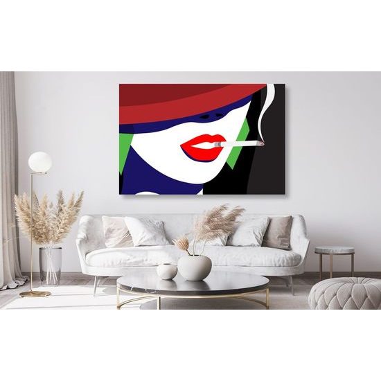 Kép hölgy cigarettával pop art kivitelben