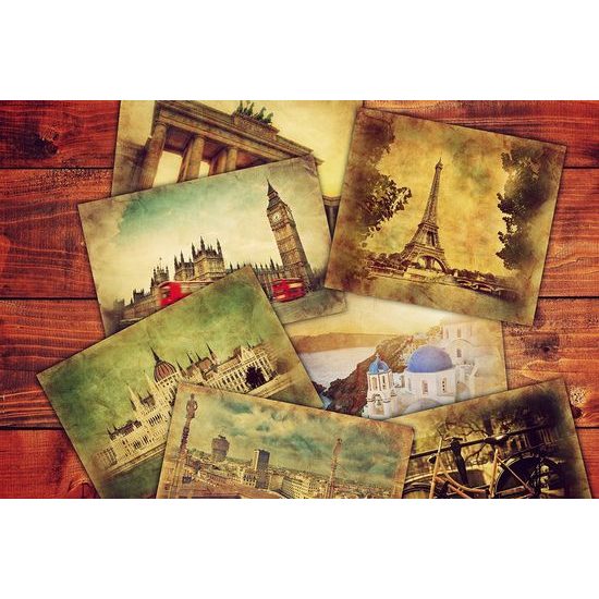 Képeslapok öntapadó tapéta a legszebb helyekről