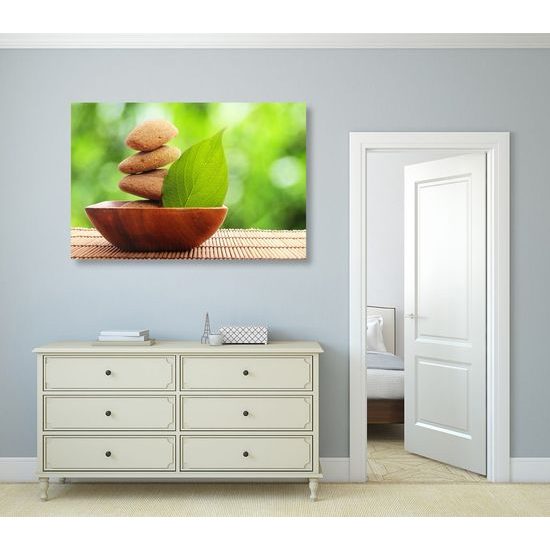 Kép Zen kövek és levél a természetben