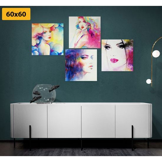 Képszett elegáns nő absztrakt kivitelben