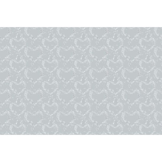 Öntapadó tapéta romantikus virágos szívek szürke háttéren