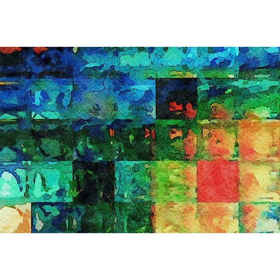 Öntapadó tapéta színes négyzetek absztrakt kivitelben