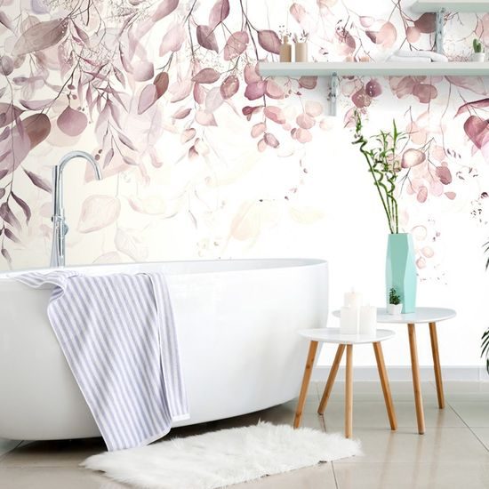 Öntapadó fotótapéta lágy rózsaszín levelek