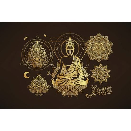 Tapéta Buddha arany kivitelben