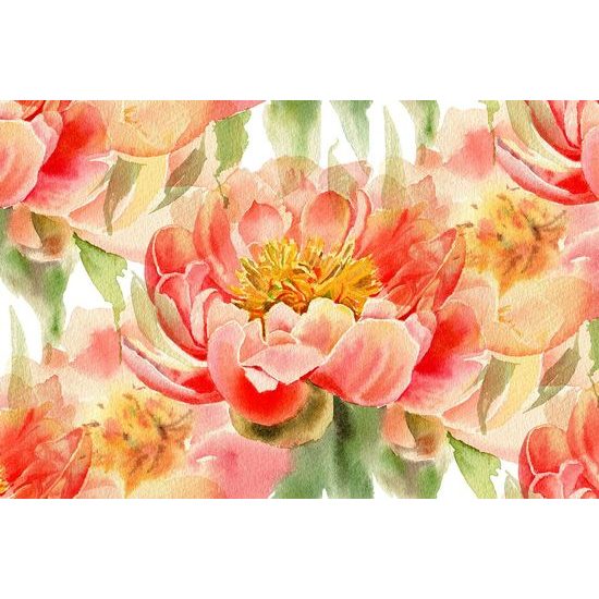 Bájos öntapadó tapéta virágzó bazsarózsa