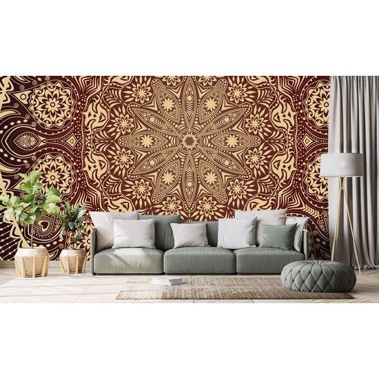 Tapéta bordó fényűző Mandala