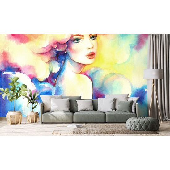 Érdekes öntapadó tapéta bájos nő