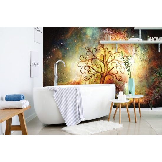Öntapadó tapéta életfa egy absztrakt tér háttér