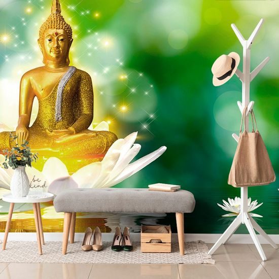 Öntapadó tapéta Buddha ül egy lótuszvirágon