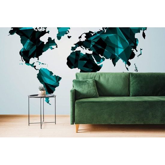 Tapéta sokszögekből készült világtérkép