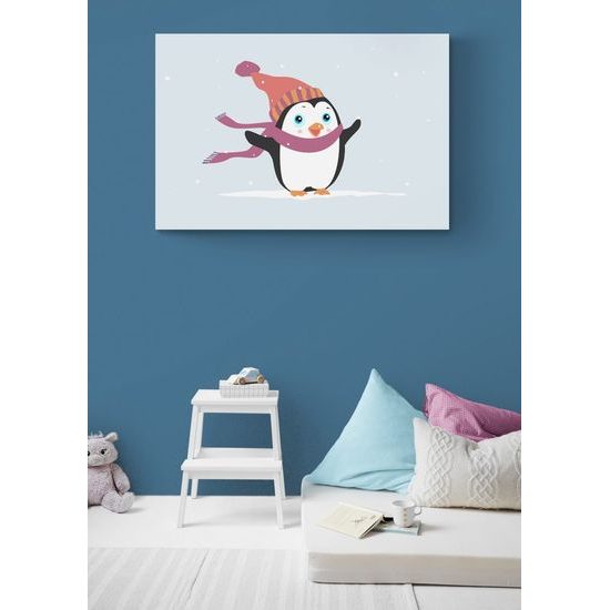 Kép aranyos rajzolt pingvin