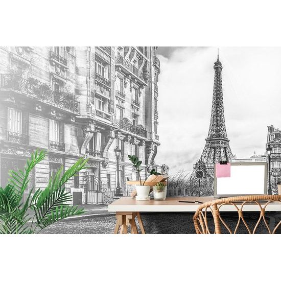 Tapéta fekete-fehér retro kilátás az Eiffel-toronyra