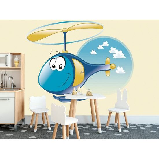 Öntapadó tapéta vidám helikopter az égen