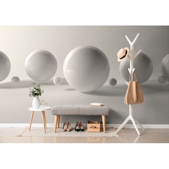 Tapéta kompozíció szürke gömbökkel