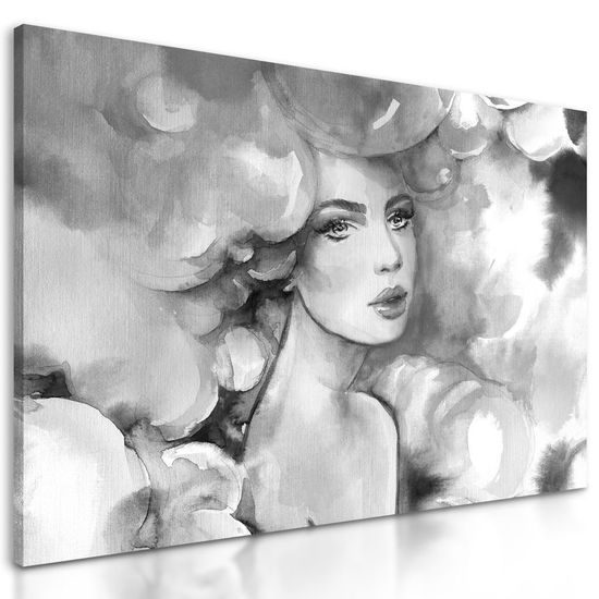 Kép női gyengédség fekete-fehér kivitelben