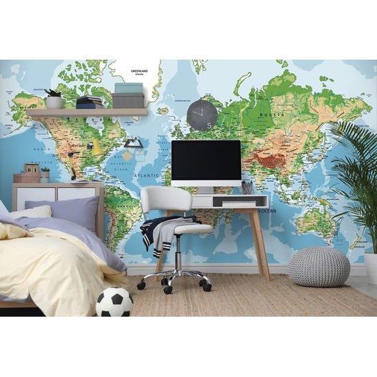 Öntapadó tapéta a világ földrajzi térképe