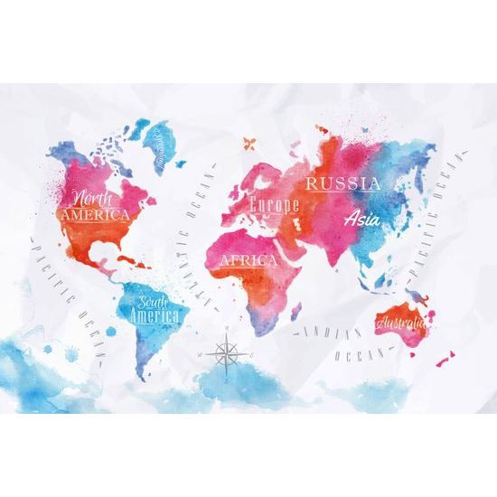 Parafa térkép vizfestmény világ térkép