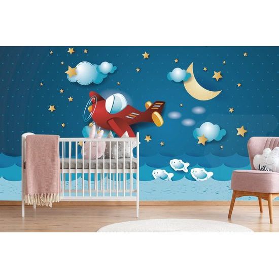 Tapéta éjszakai repülés repülővel