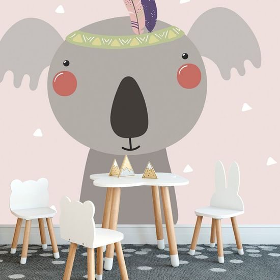 Öntapadó tapéta aranyos koala indiai tollakkal