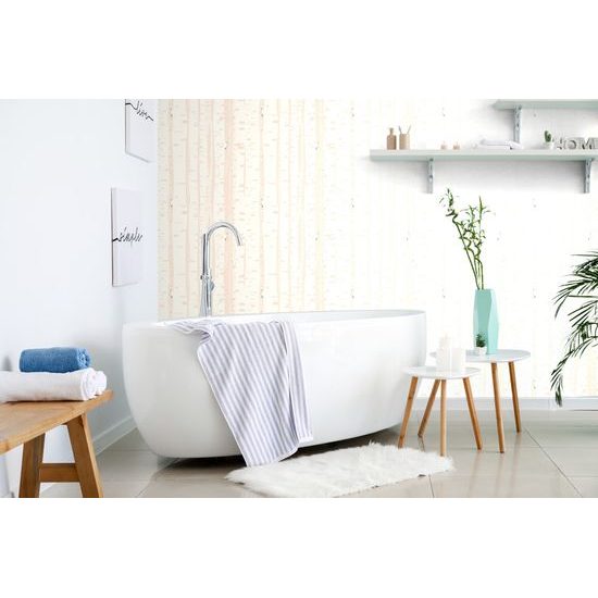 Öntapadó tapéta fenséges fák egy romantikus rózsaszín háttéren