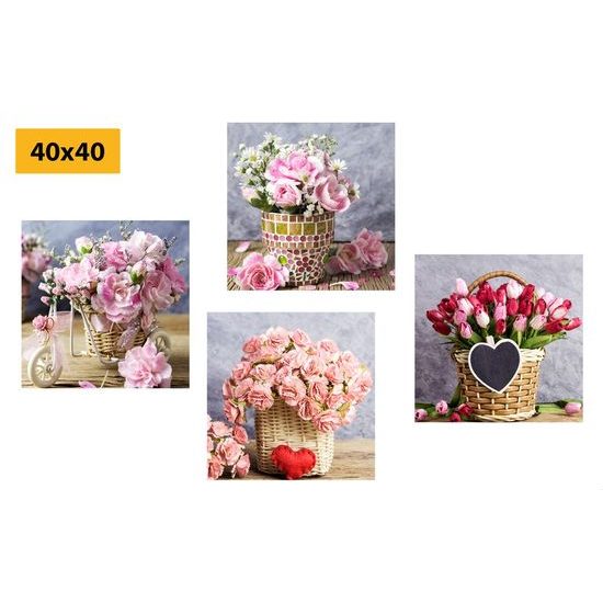 Képszett virágok vintage stílusban