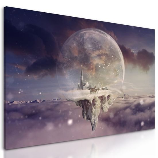 Kép elvarázsolt táj a hógömbben