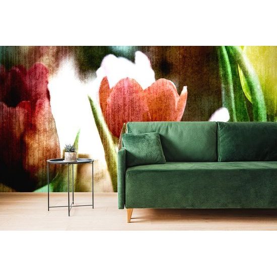 Érdekes öntapadó tapéta tulipán retro design