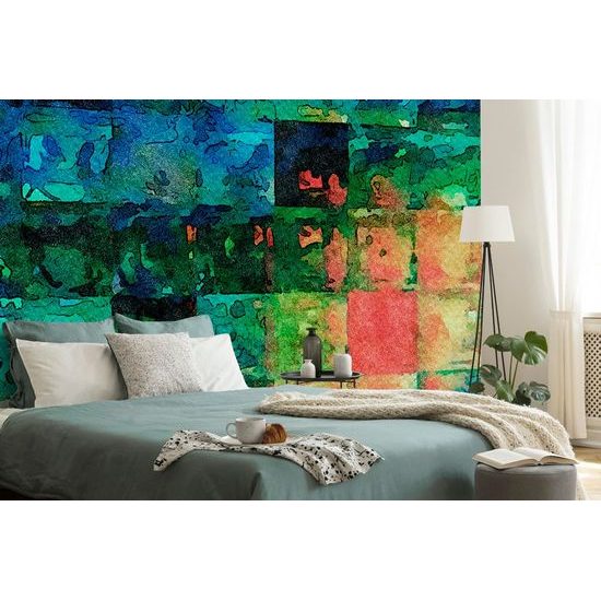 Öntapadó tapéta színes négyzetek absztrakt kivitelben