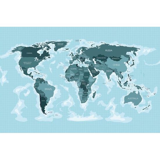 Öntapadó tapéta egy gyönyörű kék ​​árnyalatú térkép