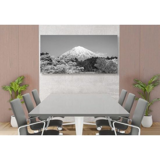 Kép japán vulkán Fuji fekete-fehér kivitelben