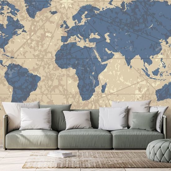 Öntapadó tapéta vintage világtérkép