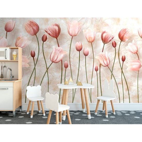 Tapéta régi rózsaszín tulipánok finomsága