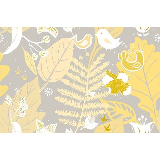 Tapéta néprajz motívum sárga színben