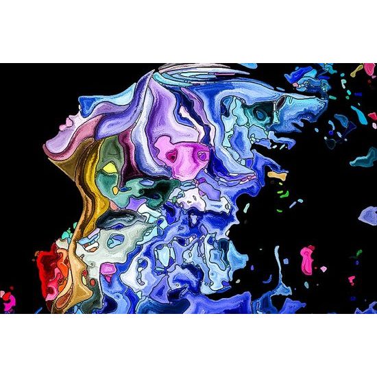 Öntapadó fotótapéta absztrakt női arc tele színekkel