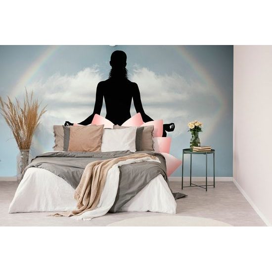 Öntapadó tapéta meditáció a lótuszvirágnál