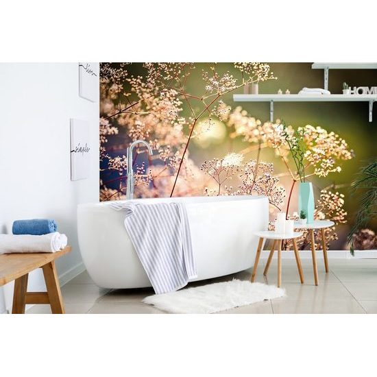 Érdekes öntapadó fotótapéta egy sarok virággal