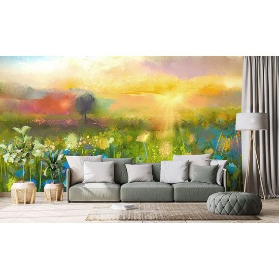 Öntapadó tapéta olajfestmény rét a napon