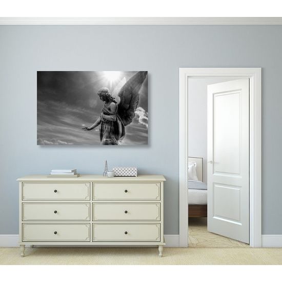 Kép őrangyal fekete-fehér kivitelben