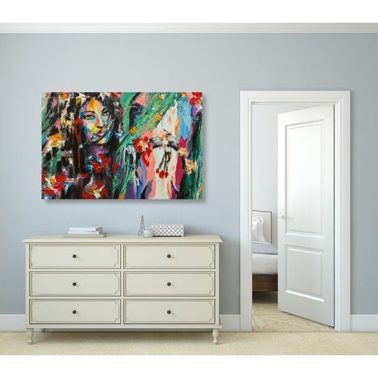 Kép lány és ló festménye