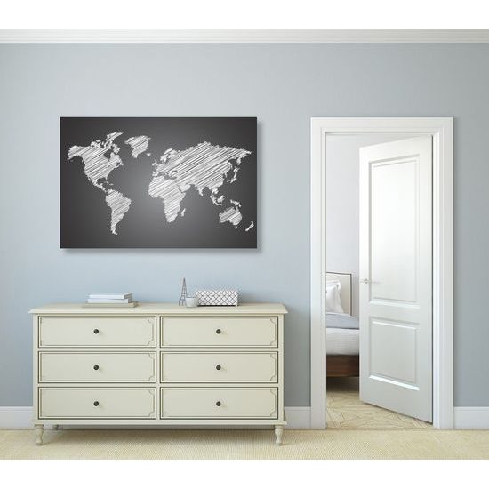 Parafa kép kikelt fekete-fehér térkép